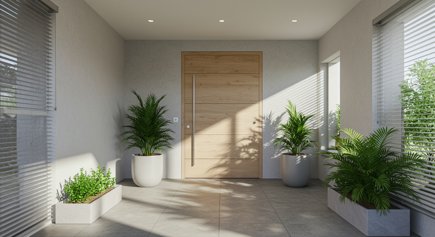 5 Modern Minimalist Entrance Ideas Using Small FRP Planters